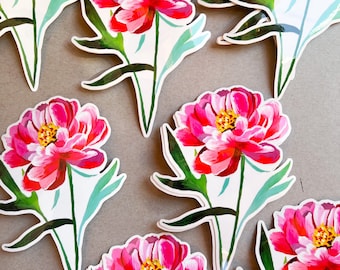 Peony - Clear Sticker