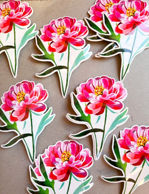 Peony - Clear Sticker