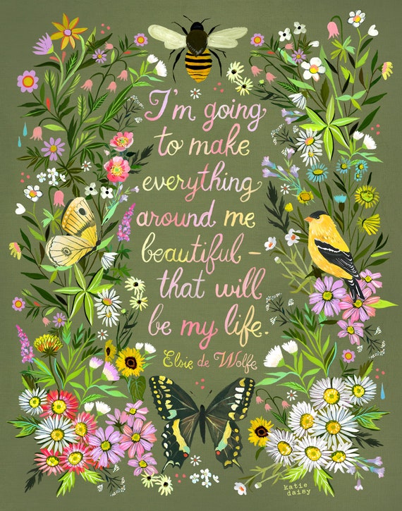 Everything Around Me | Nature Print | Katie Daisy Art | 8x10 | 11x14