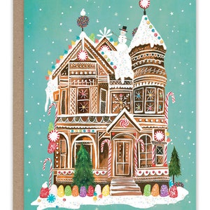 Lebkuchen-Haus-Weihnachtskarte