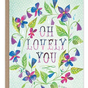 Lovely You / Katie Daisy / Tarjeta con purpurina