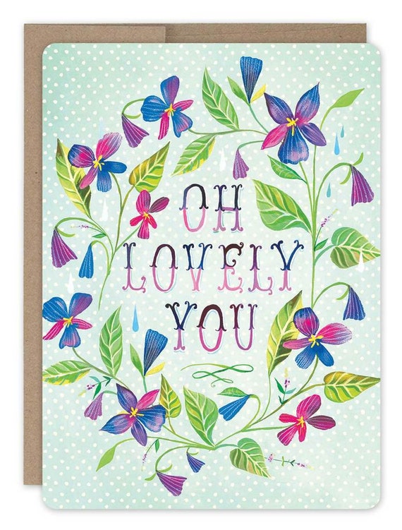 Lovely You | Katie Daisy | Glitter Card