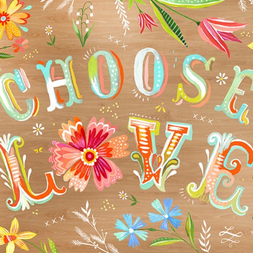 Woodgrain Choose Love Art Print