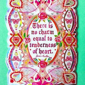 Sticker Tendresse du coeur avec accents holographiques