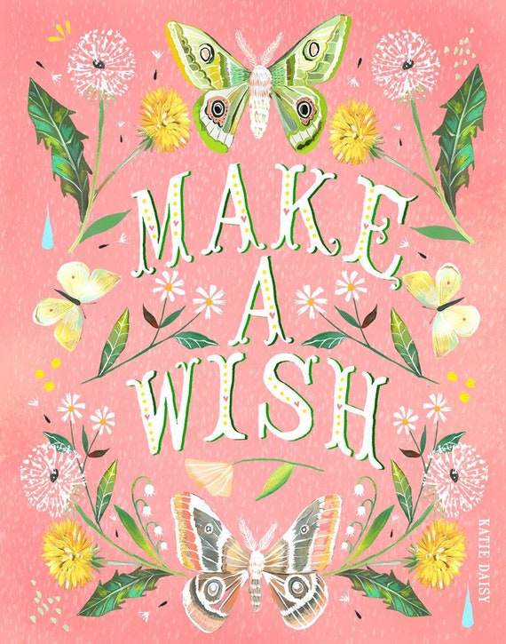 Make a Wish art print | Floral Painting | Katie Daisy | 8x10