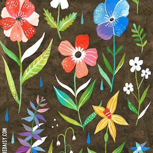 Botanisches Poster Kunstdruck | Katie Daisy Gemälde