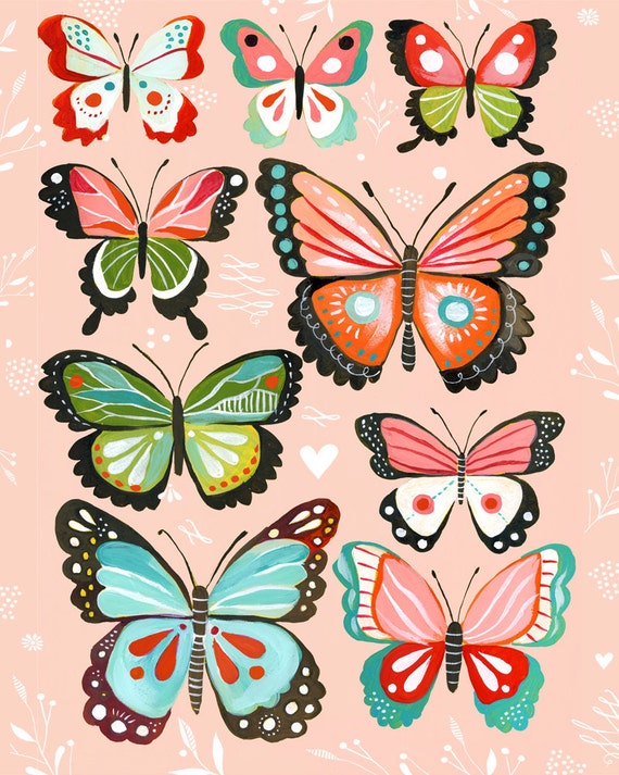 Butterfly Collection  Pink  -   vertical print