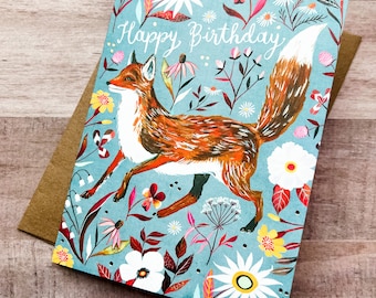 Fox Birthday - Greeting Card