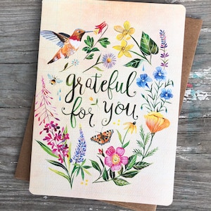 Grateful Hummingbird - Greeting Card