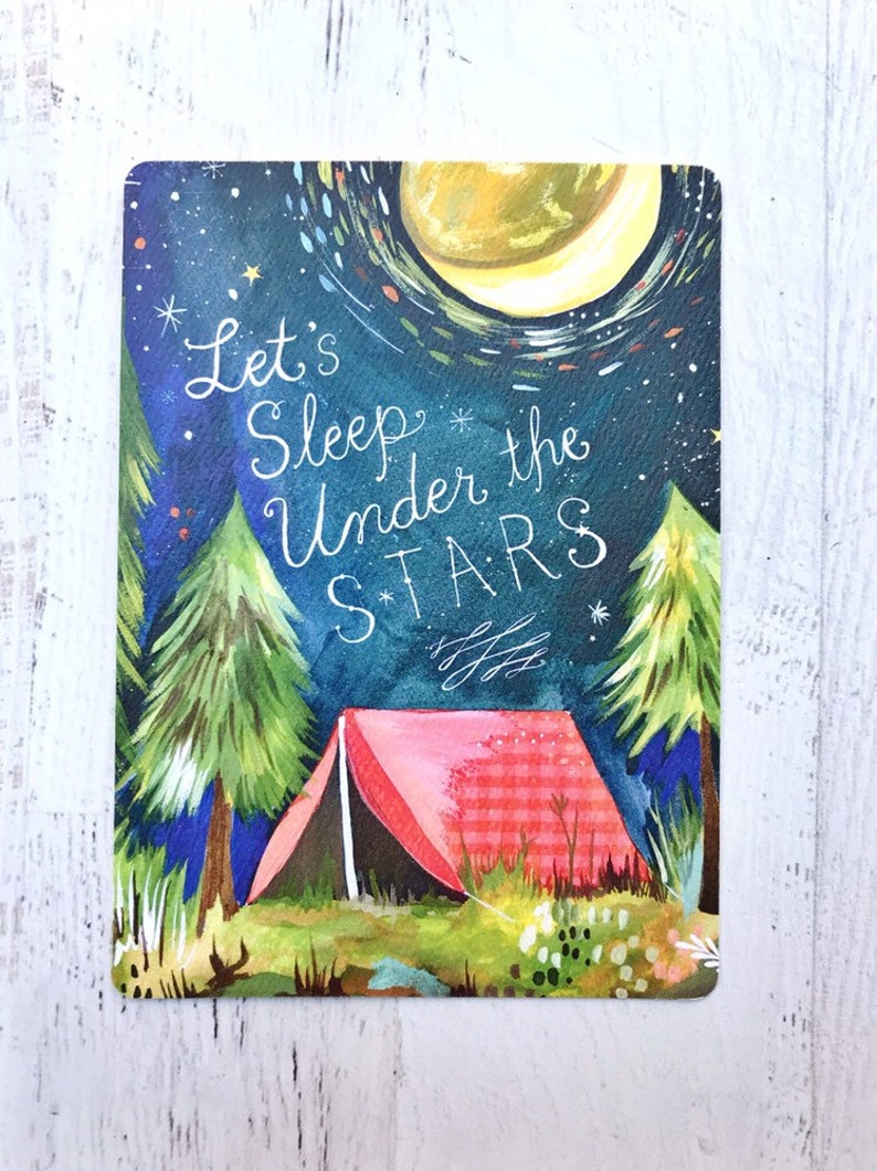 Sleep Under the Stars Greeting Card Etsy