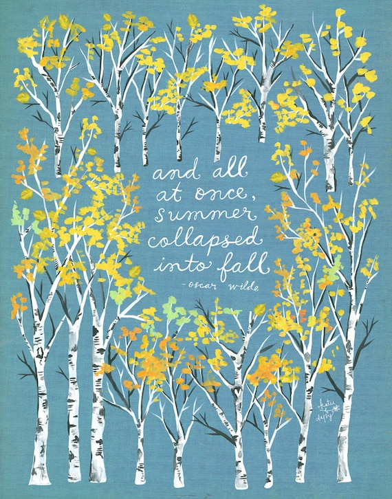 Summer Collapsed Art Print | Fall Autumn | Watercolor Quote | Inspirational Lettering |  8x10 | 11x14