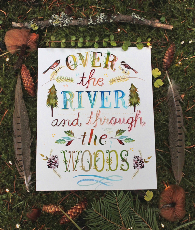 Over The River and Through The Woods Print by Katie Daisy image 2