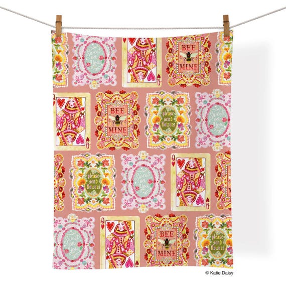 Vintage Valentines 100% Cotton Tea Towel