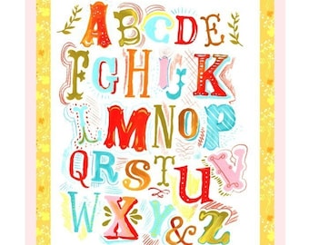Alfabet met frame art print | NurseryWall Art | Handbelettering | aquarelafdruk