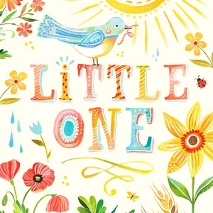 Little One Print | Watercolor Quote | Nursery Wall Art | Lettering | Katie Daisy | 8x10 | 11x14