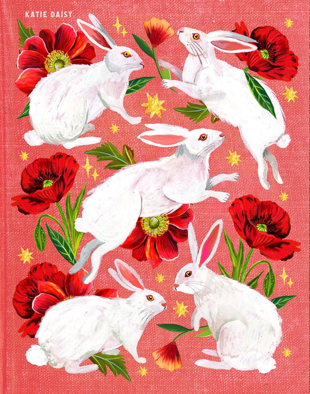Rabbits | Art Print | Wall Art | Katie Daisy | 8x10 | 11x14 - Etsy