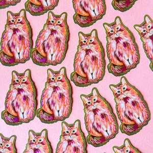 Adesivo gattino glitterato rosa