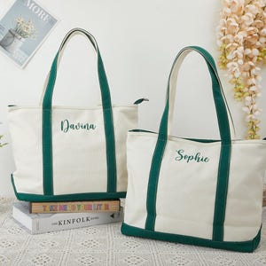 Sacs fourre-tout personnalisés avec texte, sacs fourre-tout de plage, sacs fourre-tout avec prénom personnalisés, cadeaux de demoiselle d'honneur prénom brodés, sacs fourre-tout en toile à lettres