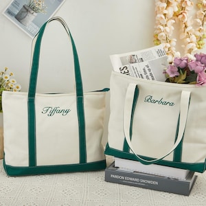 Personalisierte bestickte Brautjungfer Tragetaschen, individuell bestickte Handtaschen, Geschenke für den Junggesellinnenabschied, personalisierte Strandtaschen