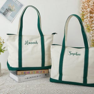 Benutzerdefinierte Stickerei Name Tragetasche, gestickte Canvas Einkaufstasche, Canvas Taschen für Brautparty Geschenke, Mädchen Reise Geschenk, benutzerdefinierter Text Tote