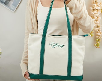 Custom canvas tote bags with embroidered initials, beach embroidered canvas bags, bridesmaid gift bags, personalized gifts
