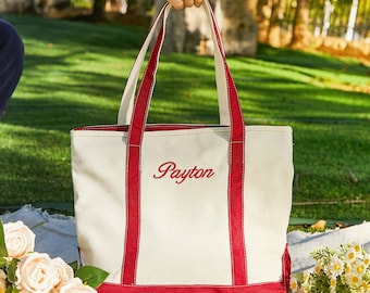 Embroidered Monogram Canvas Tote ,Personalized Gift, Bridesmaid Tote, Custom Tote Bag, Bachelorette Bags, Bachelorette Party Gift