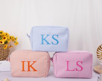 Kulturtasche mit Monogramm, Makeup-Tasche, Brautjungfer Geschenke, kundenspezifische Reise-Make-up-Tasche, Hochzeitsgeschenke, Aufbewahrungstasche mit großer Kapazität
