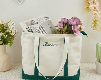 Canvas Tote Bag for Women, Large Reusable Shopping Bag, Everyday Shoulder Tote, Eco Friendly Grocery Bag, Gift for Her