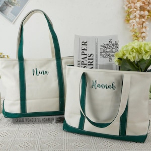 Individuelle Brautjungfer Geschenk Canvas Tragetasche, Personalisierte Namen Tragetasche, bestickt mit Initialen Benutzerdefinierte Tragetaschen, Geschenke für Mutter, Muttertag