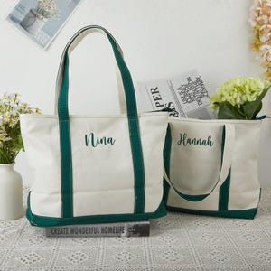 Custom Tote Bag, Bridesmaid Gift,Beach Handbags, Embroidered Canvas Tote Bag, Custom Text Tote, Bachelorette Gifts, School Bag, Gift for Her
