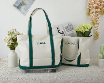 Custom Tote Bag, Bridesmaid Gift,Beach Handbags, Embroidered Canvas Tote Bag, Custom Text Tote, Bachelorette Gifts, School Bag, Gift for Her