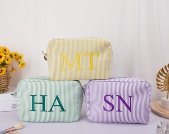 Benutzerdefinierte Hochzeit Kosmetiktasche, Braut- und Brautjungferngeschenke, personalisierte Make-up-Tasche, große Aufbewahrungstasche, Brautjungfer-Make-uptasche