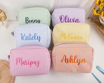 Neceser con monograma, neceser de maquillaje, regalos para damas de honor, neceser de viaje personalizado, bolsa de almacenamiento de gran capacidad, regalos para la fiesta de bodas