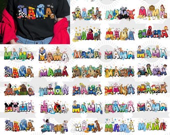 Cartoon Mama Png-Bundle, Disn3y Mama Png, Glücklicher Muttertag Png, Mama Png, Familienurlaub Png, Prinzessin Mama Png, Fuuny Cartoon Mama Png