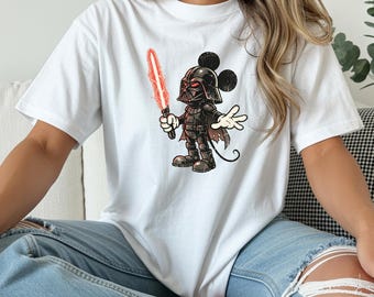 Retro Disney Star Wars Shirt, Darth Vader Mickey Tee Vintage Sci Fi Fan Tee, Disney Trip Star Wars Day Outfits