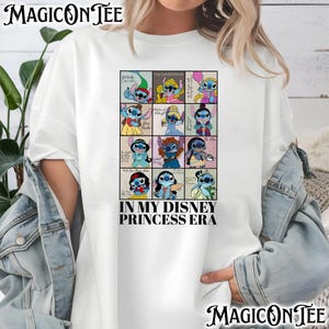 In My Disney Princess Era, Funny Stitch Princess Shirt, Custom Disney Princess Stitch T-shirt, Cute Stitch Emotion, Disneyland Family Trip