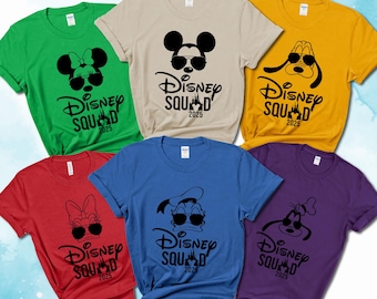 Custom Disney Squad 2025 Family Shirt, Mickey and Friends Disneyland Group Tee, Disneyworld Vacation Tshirt, Disney Trip Shirt, Disney Shirt