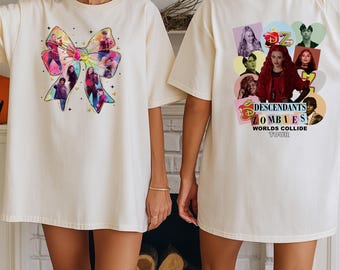 Descendants Zombies Collide Tour Tee, Disney Descendants Team Matching Tee, Descendants Concert Music Festival 2025 For Fan