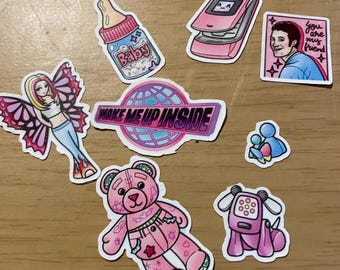 Mini 2000s themed stickers