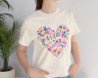 Positive Vibes T-Shirt | Gentle Reminder, Colorful Heart Design