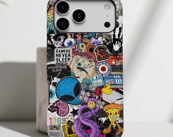 Y2K Sticker Phone Case: Retro Gamer Gift iPhone 17 16 15 141 Smsung & Pixel