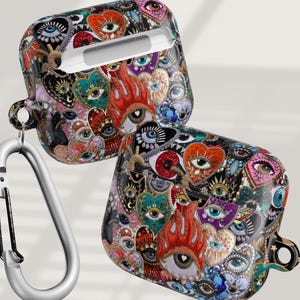 AirPod Case Mosaic Charm Evil Eye Airpods 4 case Collage Evil Eyes Airpods Case Junk AirPods Pro Case AirPods Pro 2 Case Headphone Cover