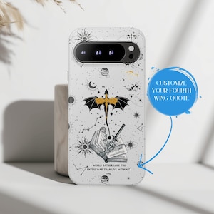 Custom Bookish Phone Case Dragon Book Favorite Phrase Celestial bookshelf Phone Case Book Gifts Merch Google Pixel 9 8 7 6 pro case