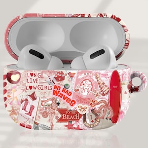 AirPod Case Vintage Coastal Cowgirl Airpods 4 case, Collage Bow Airpods Case AirPods Pro Case Aesthetic AirPod Pro 2 Case