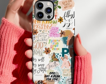 Christelijk telefoonhoesje met bloemen: geloof over angst, inspirerend ontwerp