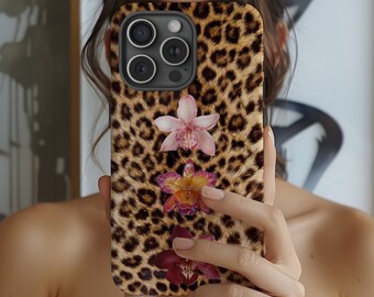 Leopard Phone Case Tropical Animal Print Cover for iPhone 17 16 15 14 compatible magsafe