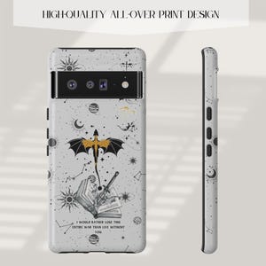 Benutzerdefinierte Bookish Phone Case Dragon Book Lieblingssatz Celestial Bücherregal Phone Case Book Geschenke Merch Google Pixel 9 8 7 6 pro case Bild 5