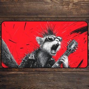 Punk Rock Cat MTG Playmat Heavy Metal MTG Tokens TCG Playmat Cat Lover Anime Desk Mat Custom Playmat Mousepad DnD mtg Accessories Playmats