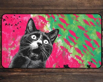 MTG Playmat Psychedelic Cat TCG Playmate Deskmat & Mousepad