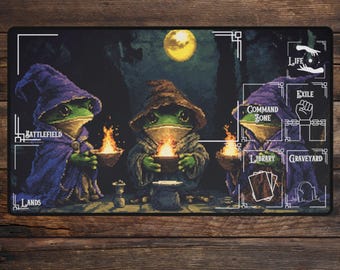 Dark Frog MTG Playmat: 8bit Pixel Art TCG Playmate Magic the